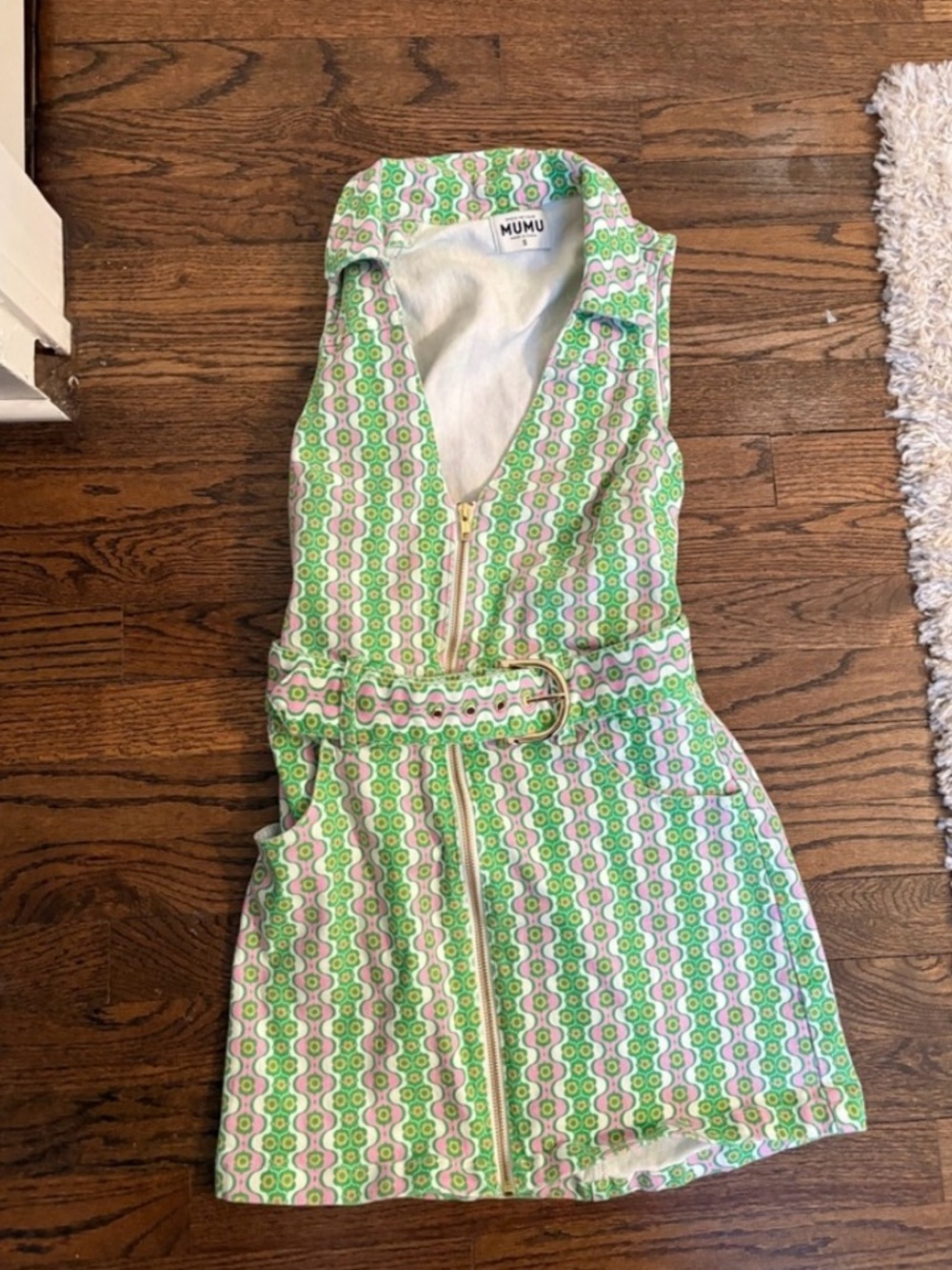 Show Me Your MuMu Green and Pink Oxford tank dress - Picture 2 of 4